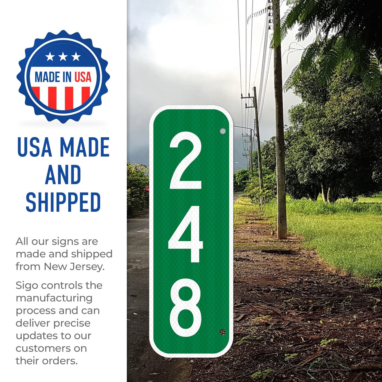 911 Address Sign, Custom Emergency Vertical Mailbox Reflective Sign, Ideal Fo…